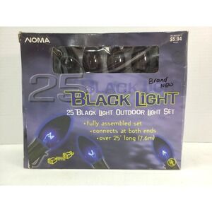 Nomas NOS Black Light Outdoor 25 String Light Set Patio Party Halloween Decor